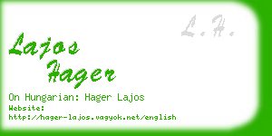 lajos hager business card